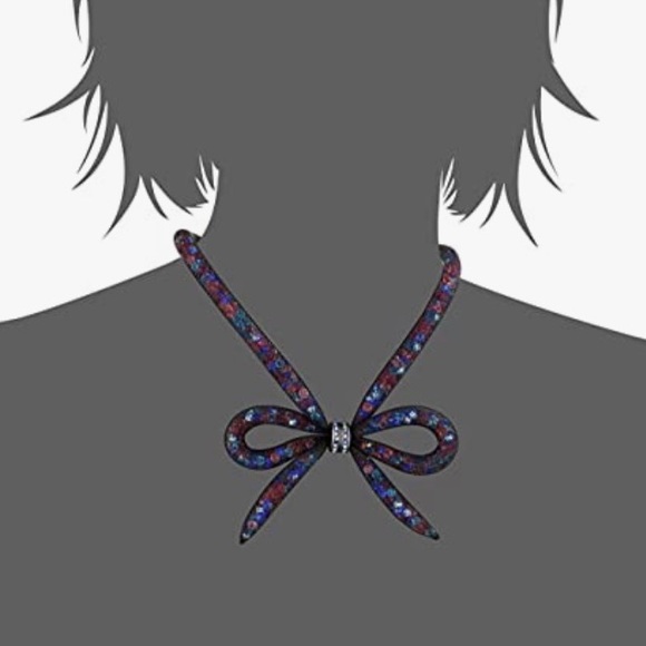 Betsey Johnson dark shadows mesh crystal necklace - Picture 1 of 5